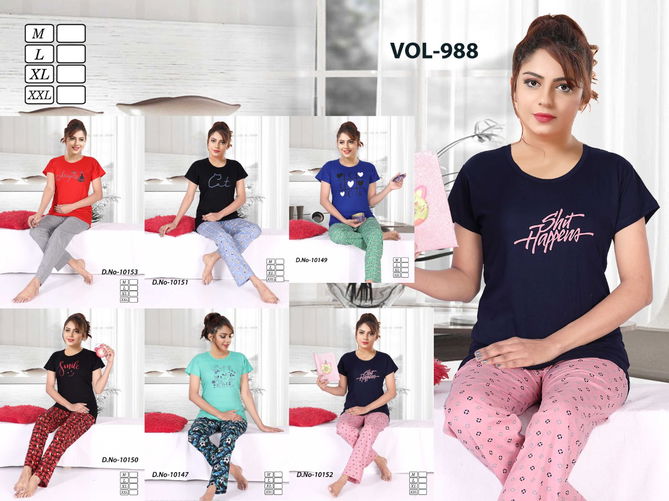 Kavyansika Pocket Friendly 988 Night Wear Hosiery Cotton Nightdress Collection